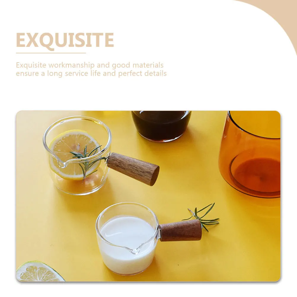 

2Pcs Transparent Glass Milk Cups Premium Multi-Use Coffee Bar Supplies Latte Art Pitcher Cream Milk Container