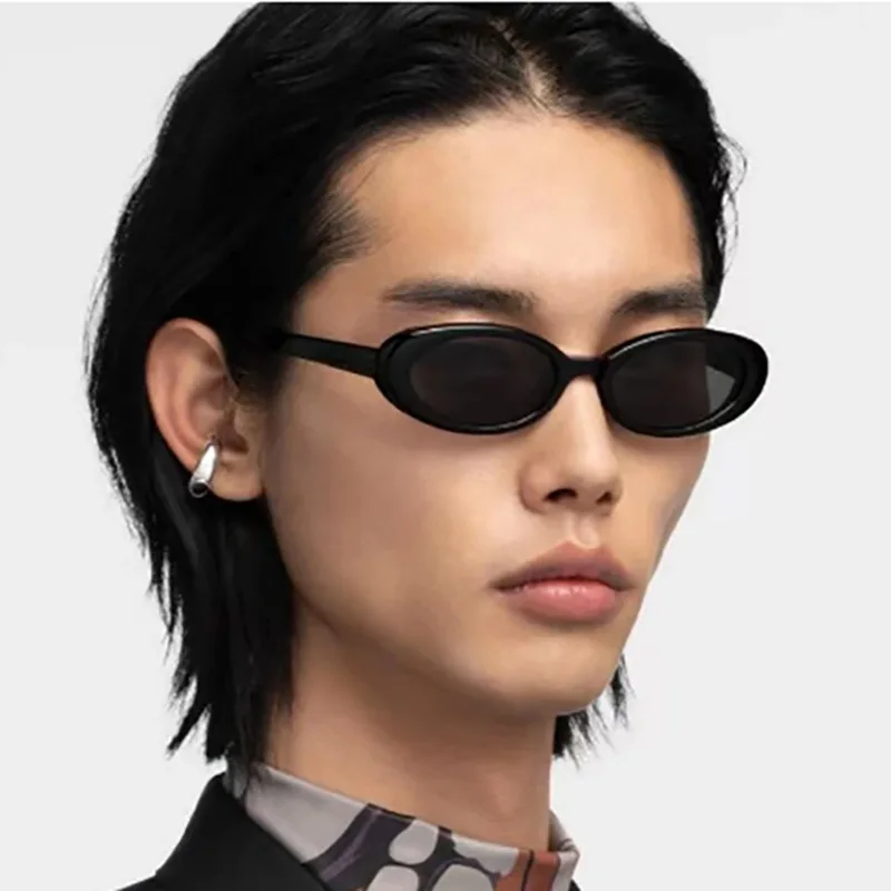 Fashion Gothic Glasses Eyewear Streetwear Shades Women's Sunglasses Retro Oval Sunglasses Small Frame