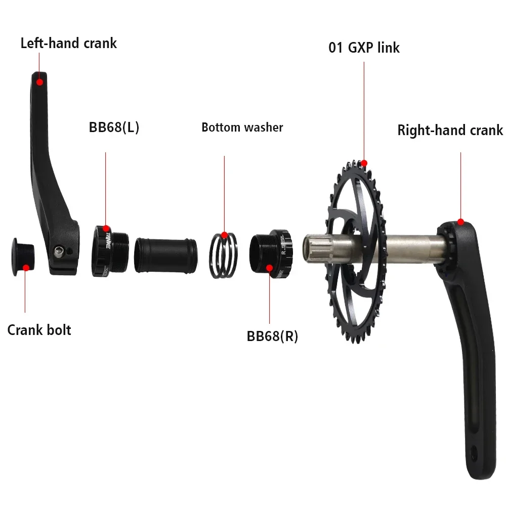 

TANKE MTB шатуны 170 мм для горного велосипеда узкая широкая звездочка 1x звездочка 32/34/36/38T велосипедная шатунная звездочка для GXP