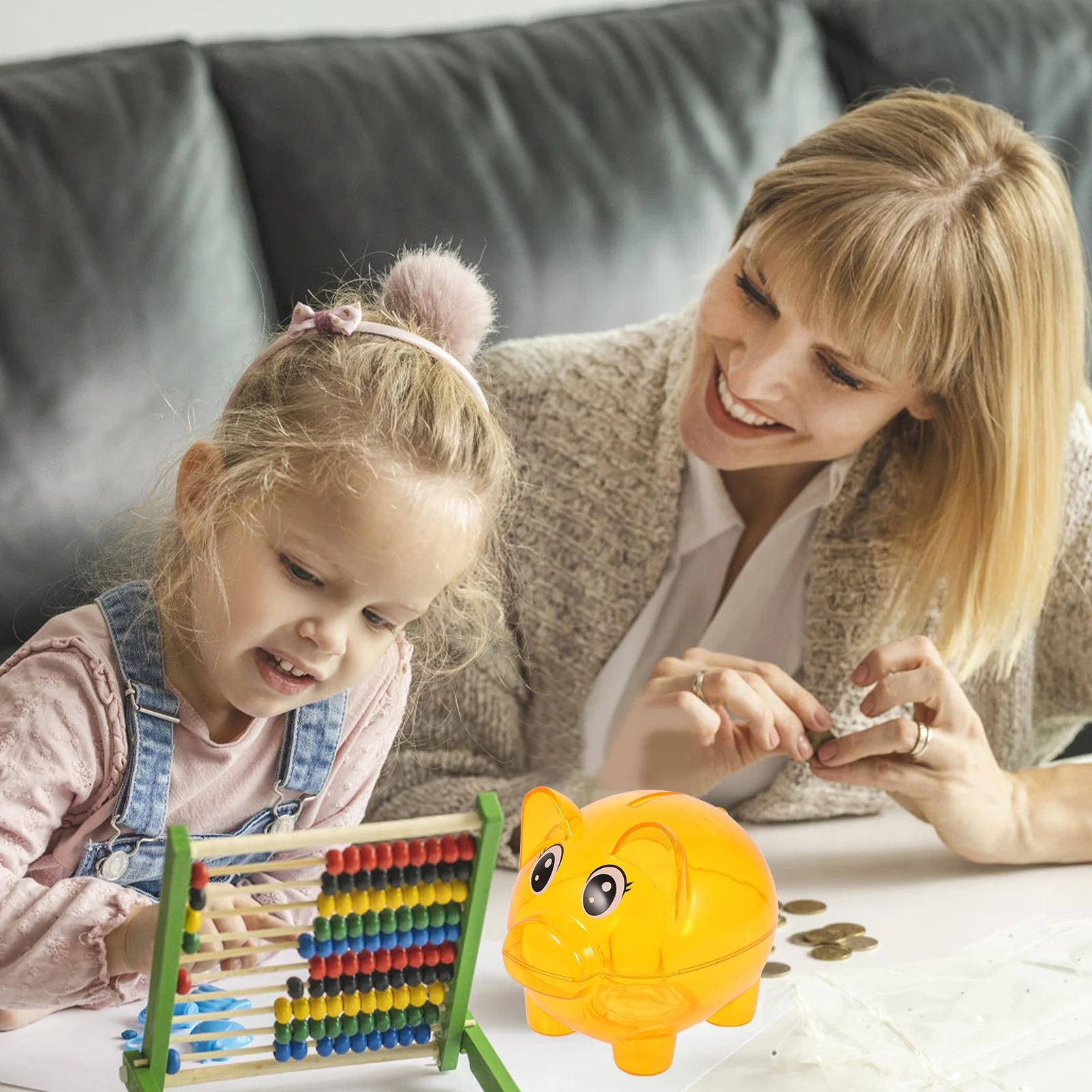 2 قطعة حصالة شفافة على شكل حيوان شفاف للأطفال، جرة توفير على شكل خنزير، هدية عيد ميلاد مثالية للأطفال، صندوق أموال للفتيات