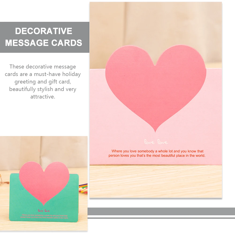 100Pcs Heart Shape Blessing Cards Blank Greeting Cards Exquisite Craftsmanship Sincere for All Occasions
