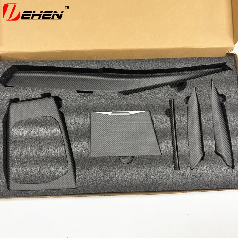 For BMW G80 G82 G87 G20 G22 G23 G26 I4 G42 2023-2024 Lci ID8 Car Center Console Dashboard Side Gear Panel Matte Dry Carbon Fiber