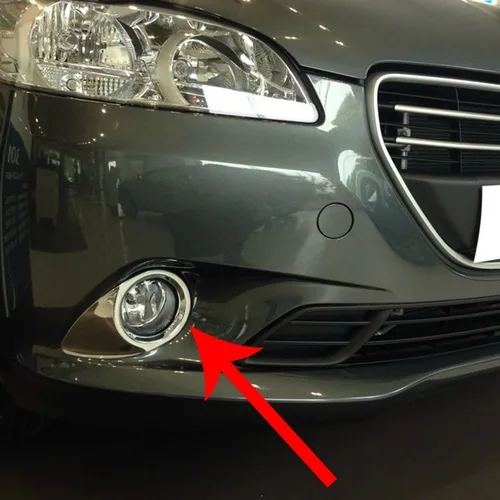 Imagen 2 del producto Luz antiniebla delantera para carrocería de coche, marco de cejas, piezas embellecedoras cromadas ABS, 2 uds. Para Peugeot 301 2014 2015 2016 2017 2018 2019