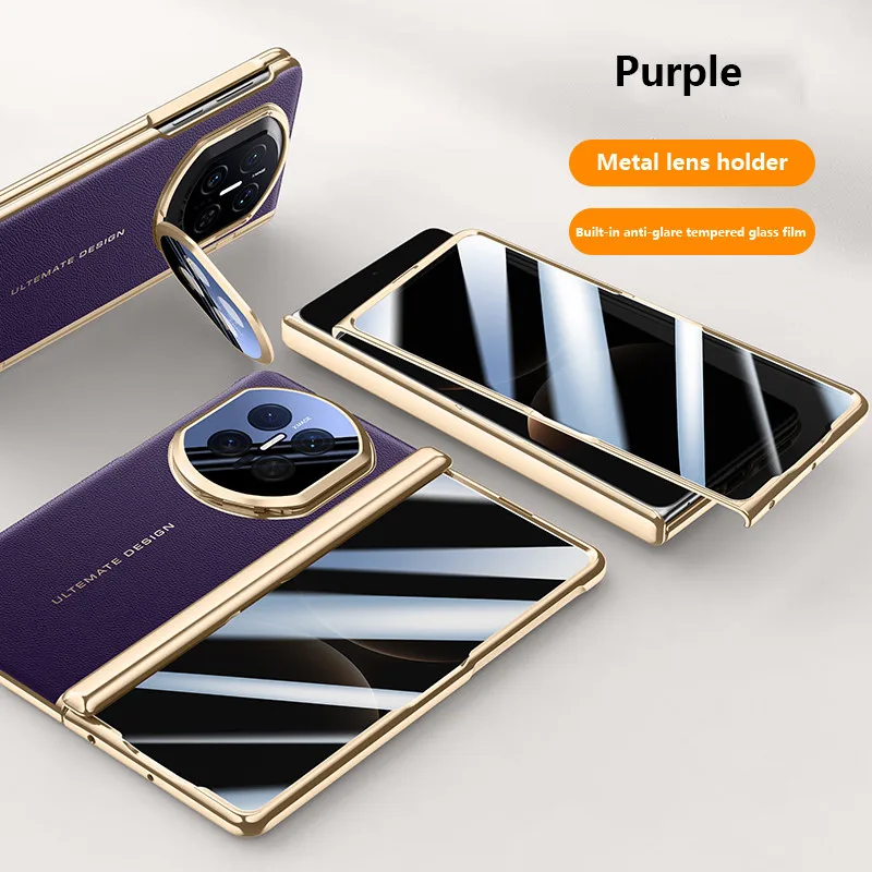 

Гальванический кожаный чехол для Huawei Mate X7 MateX7, магнитный складной пружинный шарнир, кронштейн, защитный чехол с закаленной пленкой