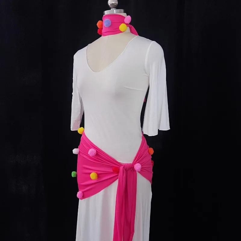 تخصيص جديد أزياء الرقص الشرقي ملابس الرقص الشرقي رداء شعبي مشروط الشعر الكرة وشاح الورك بلادي سعيدي رث الأبيض رداء حزام