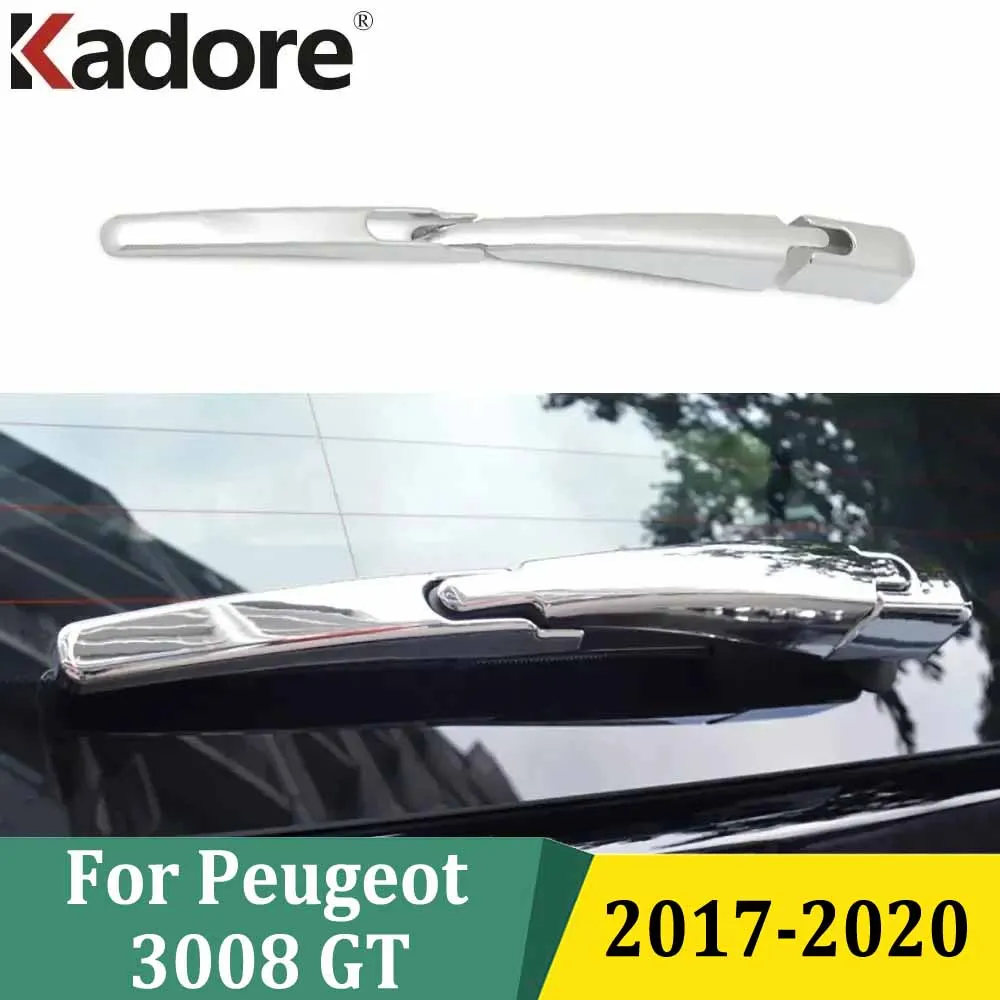 For Peugeot 3008 GT 2017 2018 2019 2020 Chrome Rear Window Wiper Strip Wash Cover Trim Car Sticker Exterior Accessories