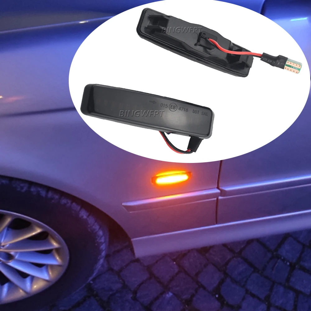 

1Pair For Bmw 5 Series 5er E39 1995 1996 1997 - 2003 Dynamic Led Turn Signal Side Marker Lights Flowing Sequential Blinker Light