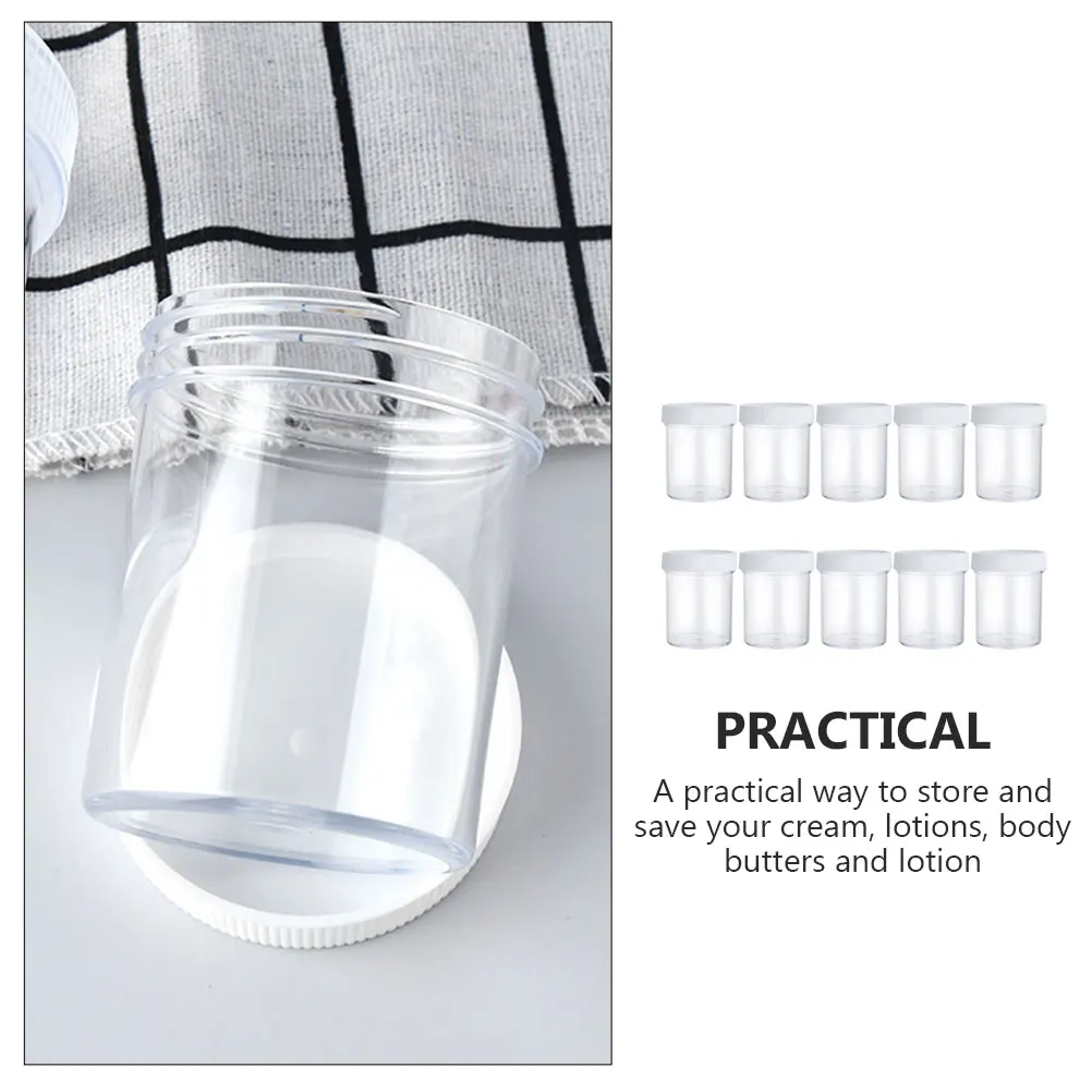 

10pcs Cream Box Empty Containers Portable Travel Size Leak Proof Reusable Packaging PP Small Sample Holder Cosmetics Jars