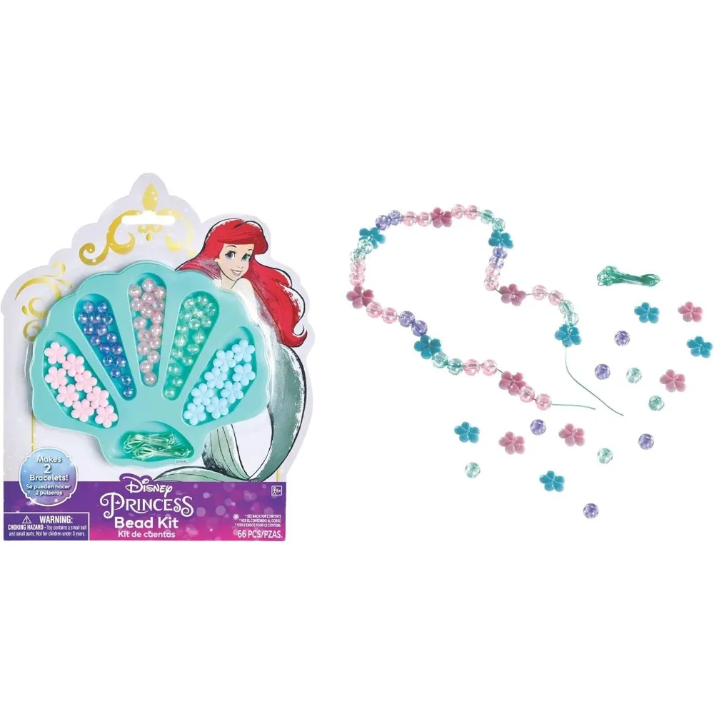 Disney Frozen Enchanting Jewelry Bead Kit | Includes 64 Multicolor Beads & 2 Elastic Strings, Ideal Party Gift For Birthdays & T