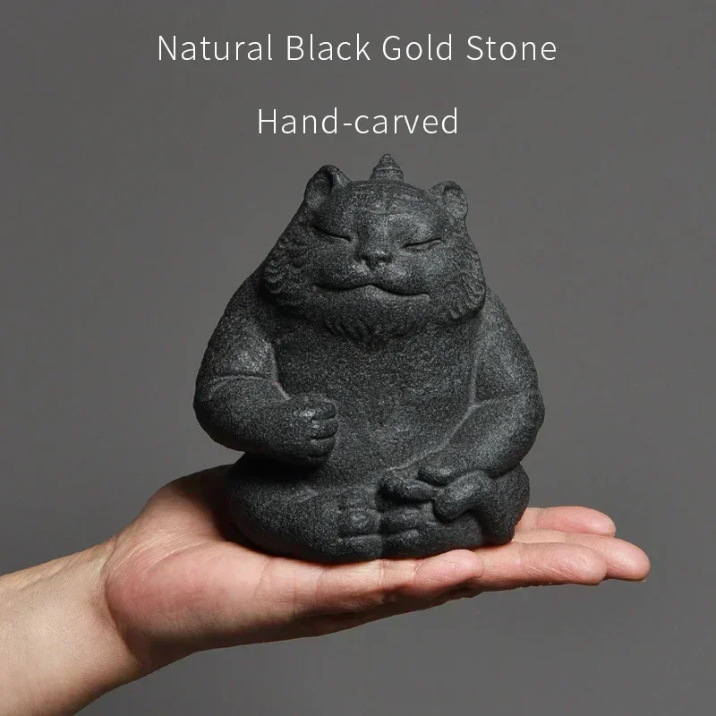 Tiger Statue Animal Stone Figurine Mascot Decor Tea Pet Crafts Sculpture Office Home Decoration Accessorie Originality Gift