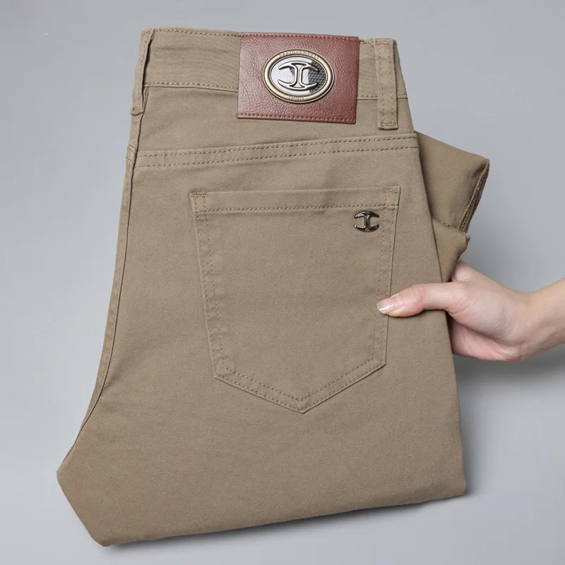 الربيع الصيف عارضة الجينز منتصف الخصر السراويل الطويلة الشباب أزياء مقاومة ارتداء المياه غسلها التفاصيل سستة يطير صغيرة مستقيمة #1