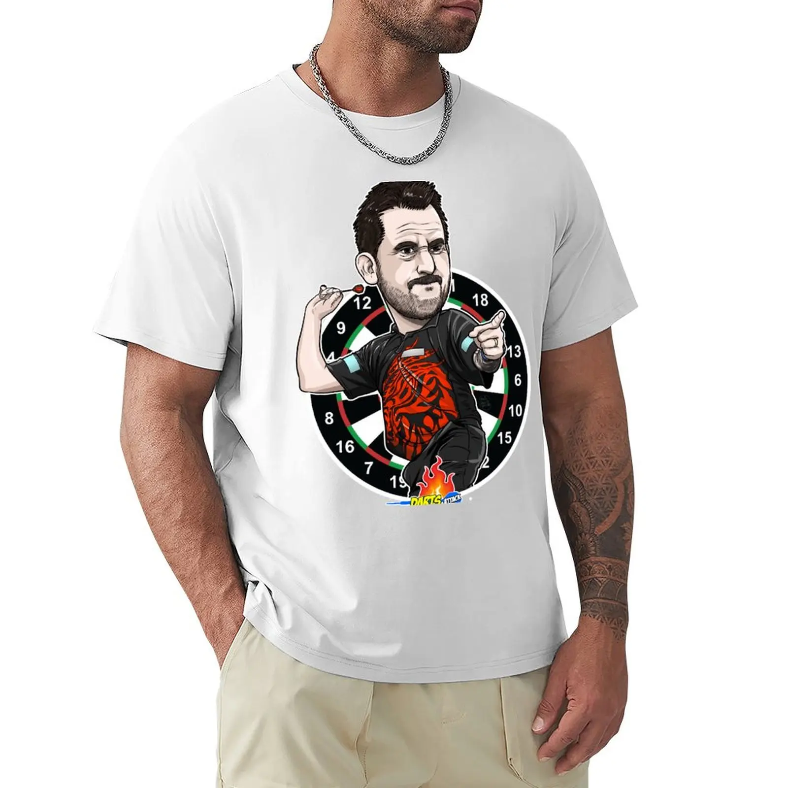 

Caricatura di Jonny Clayton by Darts Attack T-Shirt sublime sports fans oversizeds mens plain t shirts