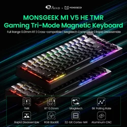 Akko MONSGEEK M1 V5 TMR Rapid Trigger Gaming Keyboard with Magnetic/Mechanical Switches 8K 75% RGB Hot-swap Aluminum CNC Gasket