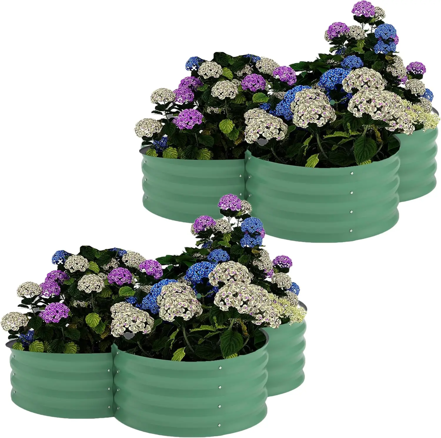 

4x4x1 Galvanized Metal Raised Garden Bed Planter Box 2 Pack for Plants, Vegetables, Flowers, Herbs