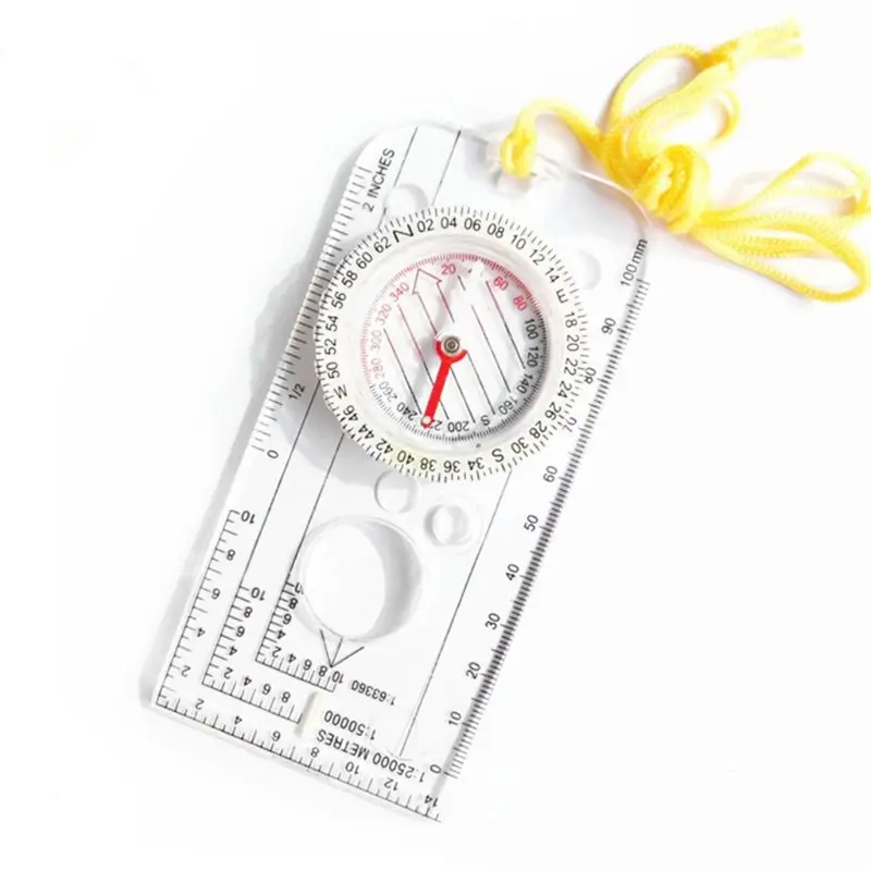 Multifunction Map Compass for w/ Lanyard Special Ruler Scale Map for Hiking Camp