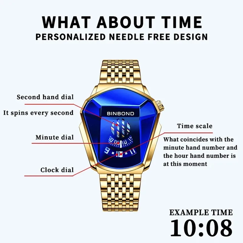 Reloj deportivo de pulsera para hombre, cronógrafo Digital con pantalla táctil LED, diseño 3D de cristal dorado, informal, 2023