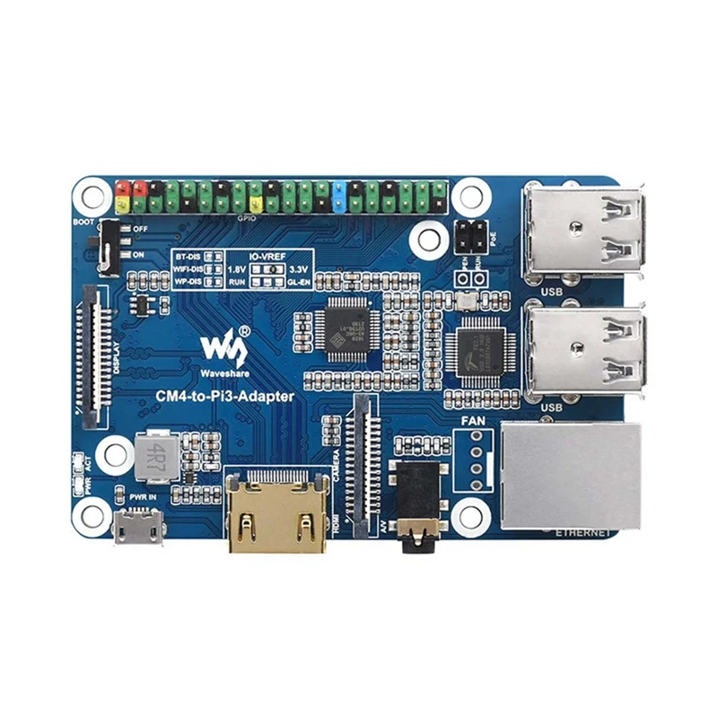 Waveshare For Raspberry Pi CM4 To 3B Adapter IO Base Board CM4 To Pi3 Adapter 1 Set Blue