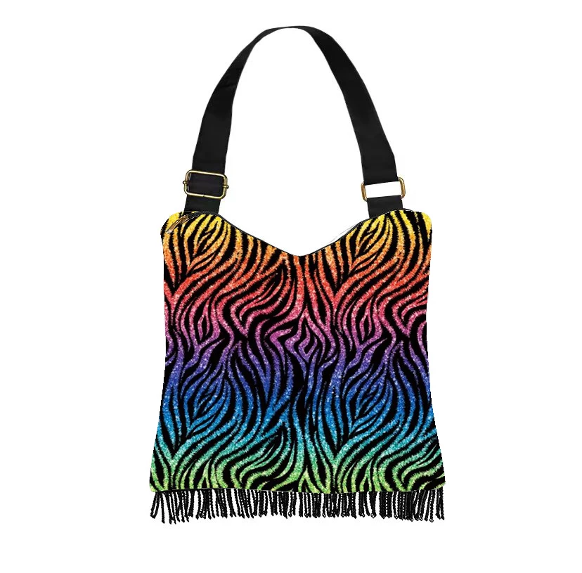 Canvas crossbody bag animal patterns and leopard print custom Handbag artistic patterns women's single-shoulder bag gift view 4