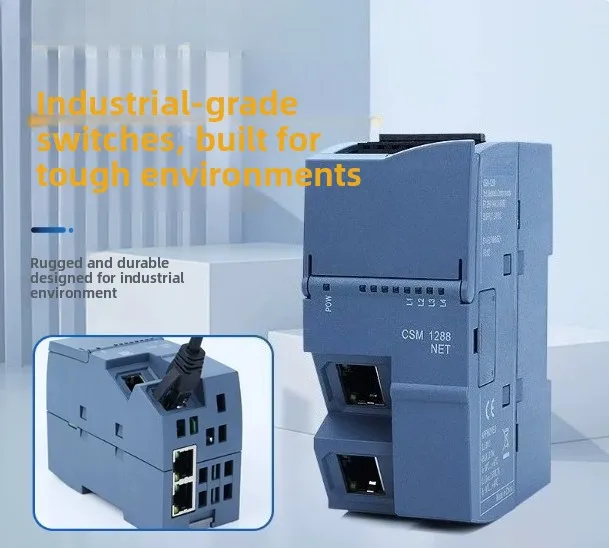 PLC industrial grade 100M 4 port shunt Ethernet rail type switch branch port router