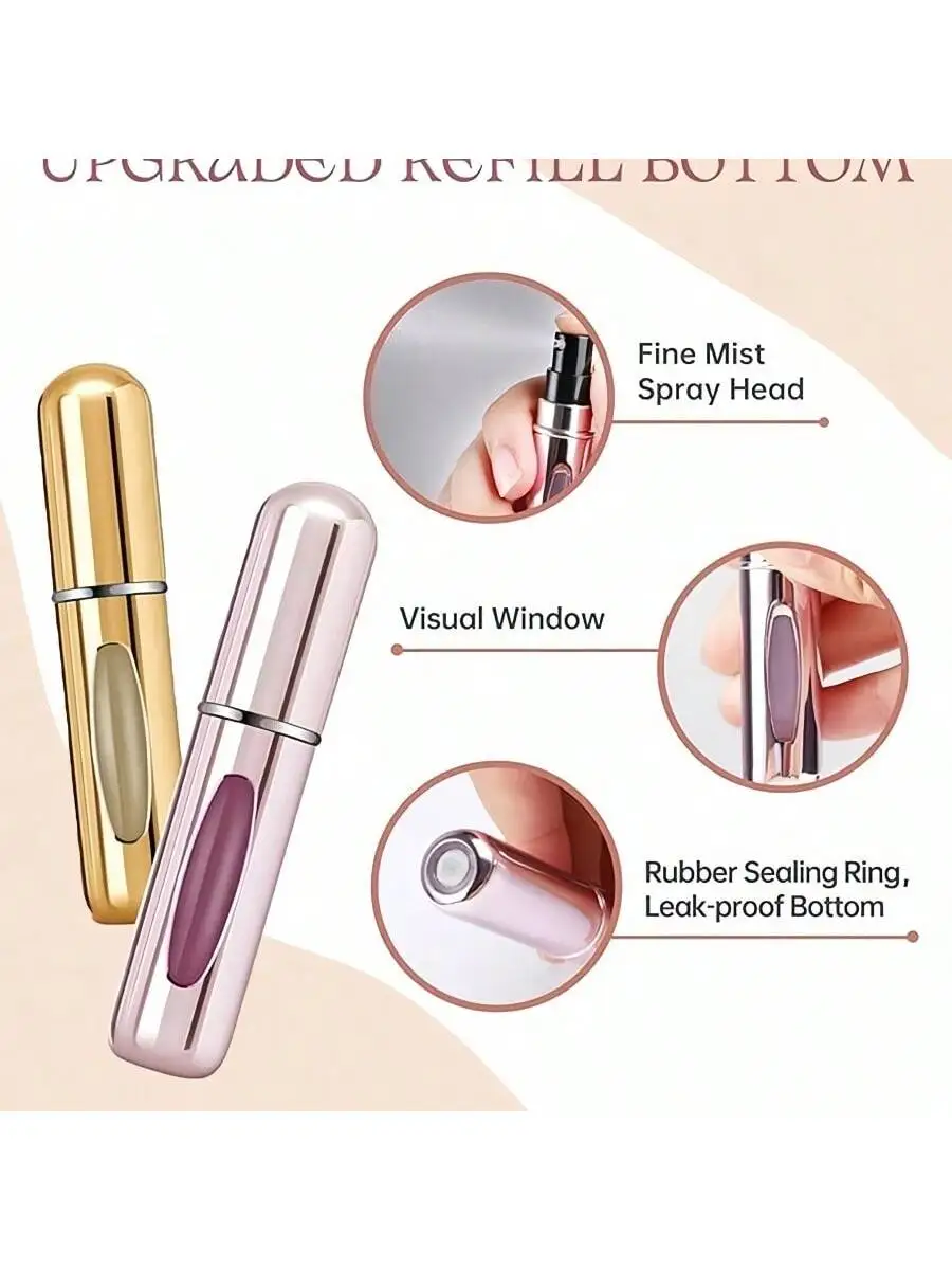 Atomiseur de parfum rechargeable anti-fuite 1 pièce – Mini portable pour voyage/sacs à main