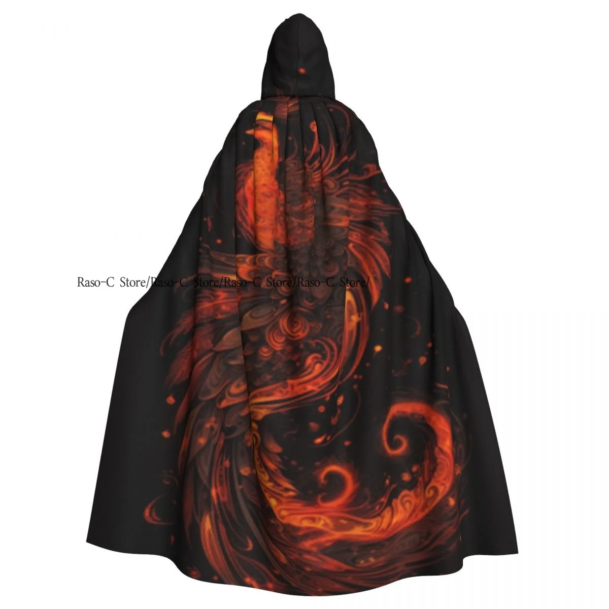 Adult Cloak Cape Hooded Rooster Background Medieval Costume Witch Wicca Vampire Elf Purim Carnival Party