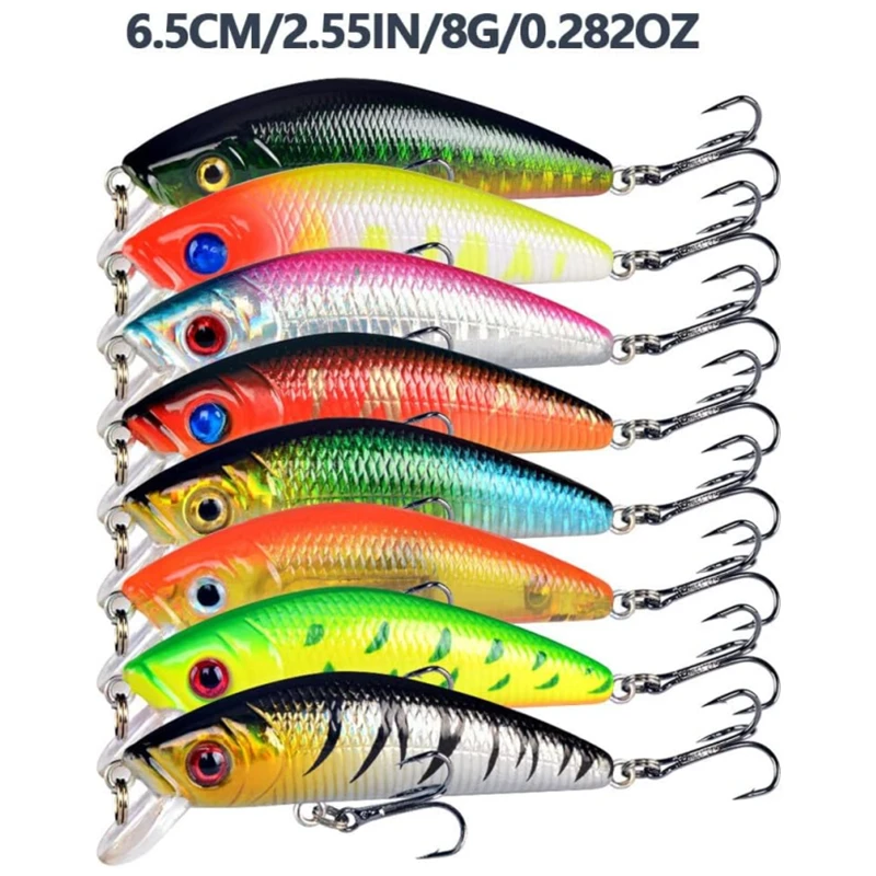 Mixed Fishing Lures Set Minnow Popper Crank Baits with Hooks Fishing Hard Lure Artificial Bionic Crank Lure Saltwater Freshwater