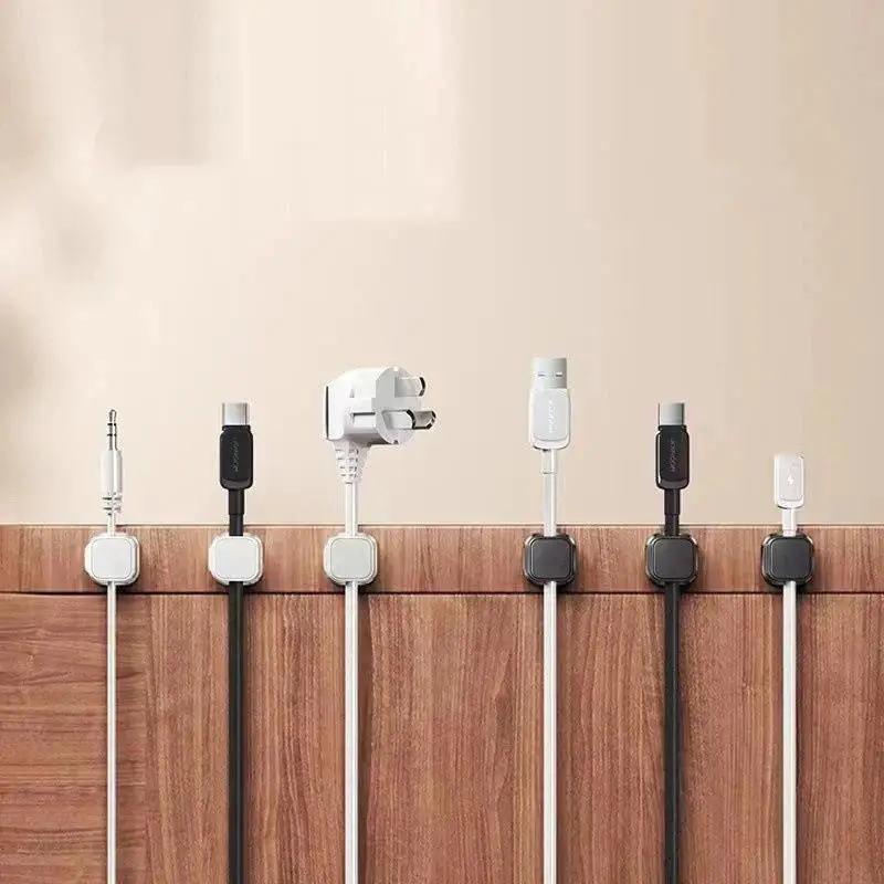 6/12 Pcs Magnetic Cable Clip Cable Holder Adhesive Wire Keeper Cord Cable Organizer For Home Office Under Desk Management