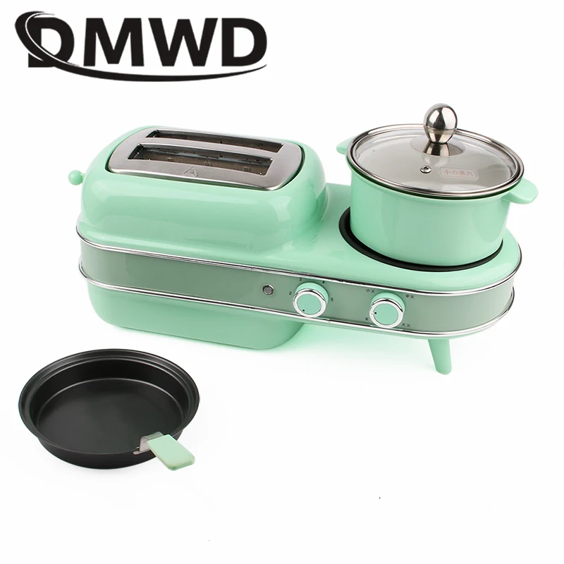 Electric Bread Toaster Oven Breakfast Sandwich Grill Breakfast Machine Eggs Poacher Boiler Food Steamer Frying Pan Noodle Cooker