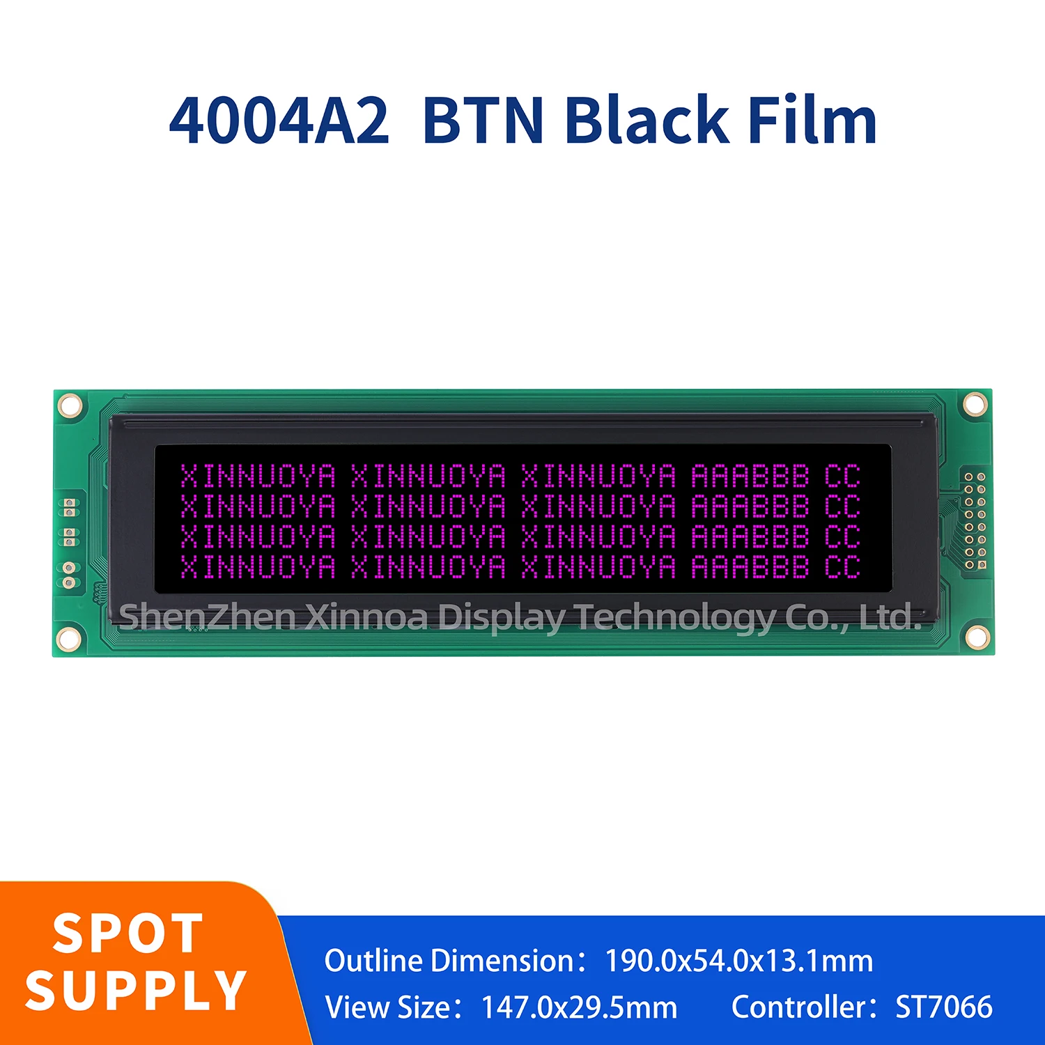 Black film purple character 5V 40X4 4004 4004A2 character selection LCM yellow blue color and LED purple backlight HD44780 contr