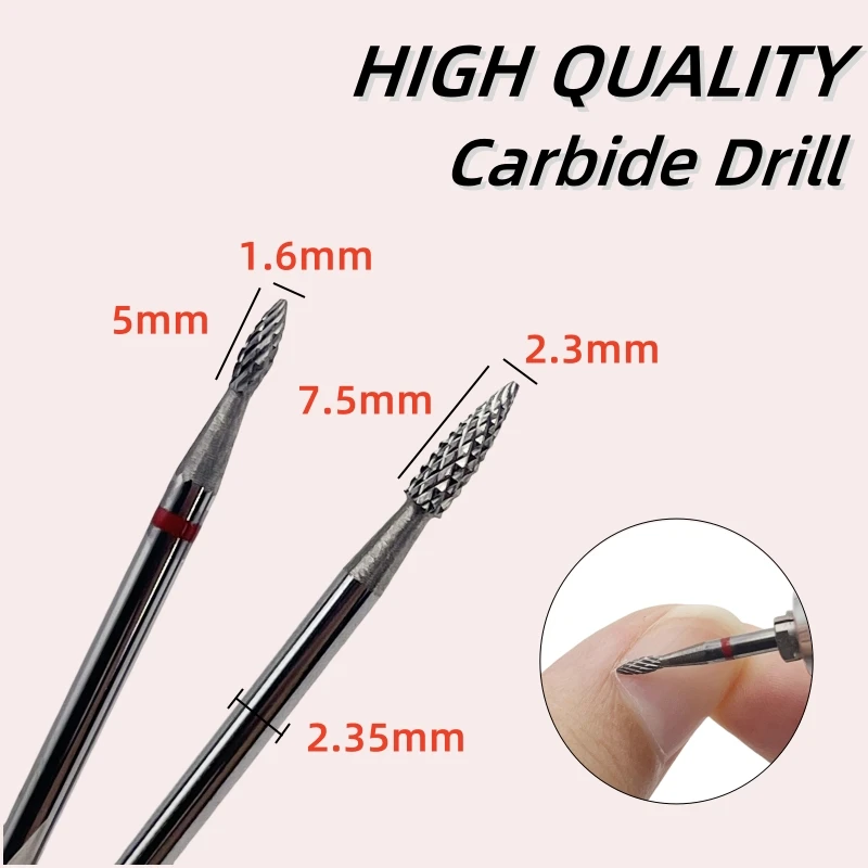 ดอกสว่านเล็บทังสเตนคาร์ไบด์ 1 ชิ้น สำหรับทำเล็บ ขัดขอบเล็บ กำจัดหนังกำพร้า เครื่องมือทำเล็บ