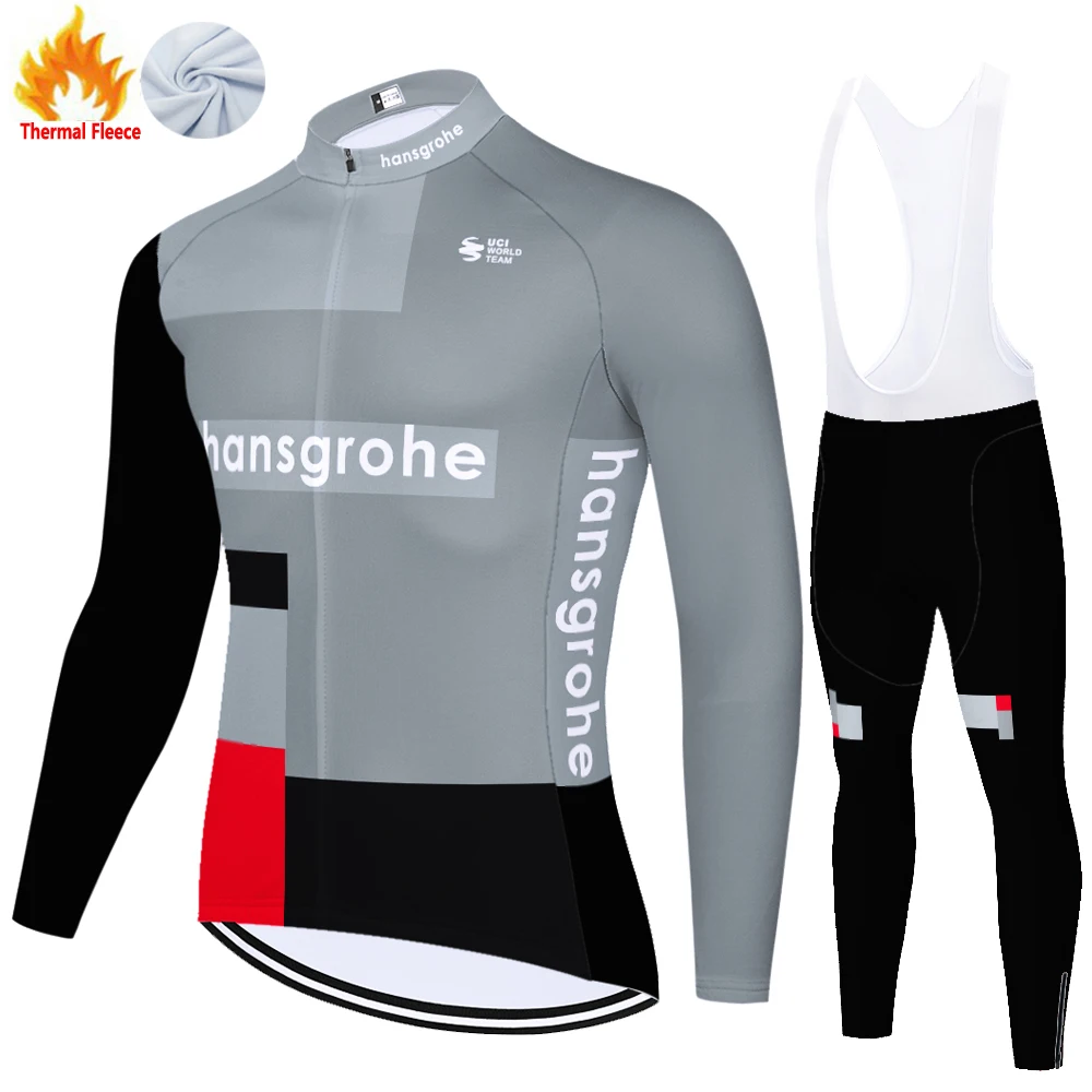 2024 Boraful Hansgrohe man Thermal Fleece roupa ciclismo feminina bicycle clothing wielerkleding heren cycling winter sport set