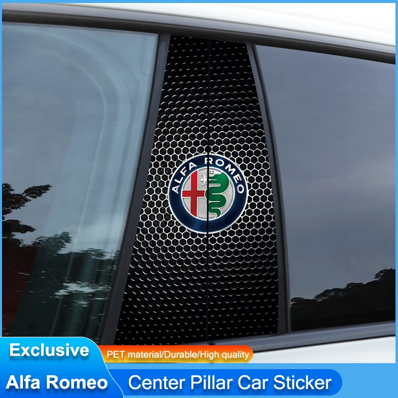 For Alfa Romeo 4C 159 166 Spider Giulia 156 Mito GT Car Stickers B-Pillar Center Column Decoration Cover Decals Auto Accessorie