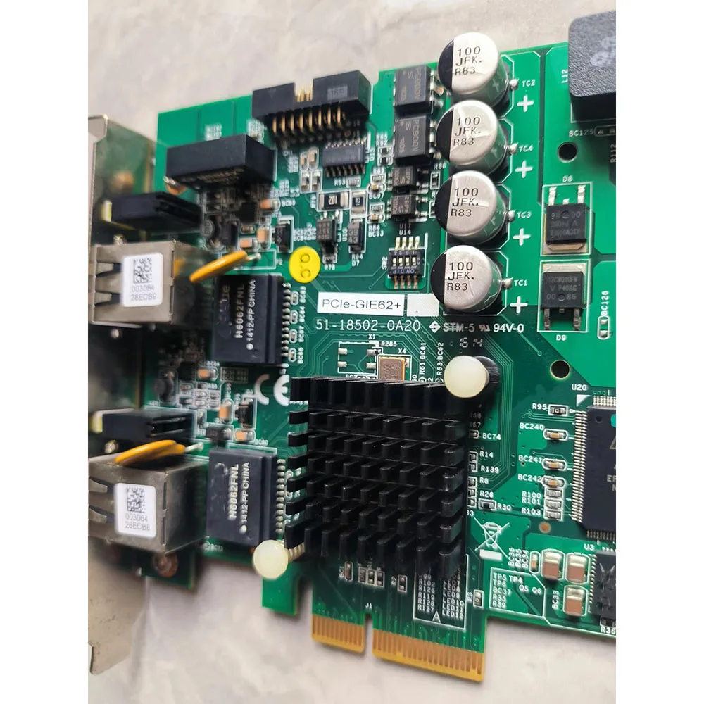 51-18502-0A20 PCIe-GIE62 + لـ ADLINK PCI-E PoE بطاقة التقاط الصور للكاميرا الصناعية بطاقة ثنائية المنفذ