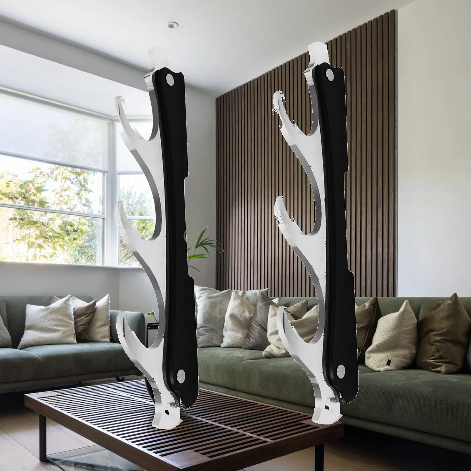 Samurai Sword Hanger Bracket Acrylic Wall Mount Rack for Wakizashi Tanto Knife Collection Display Organizer