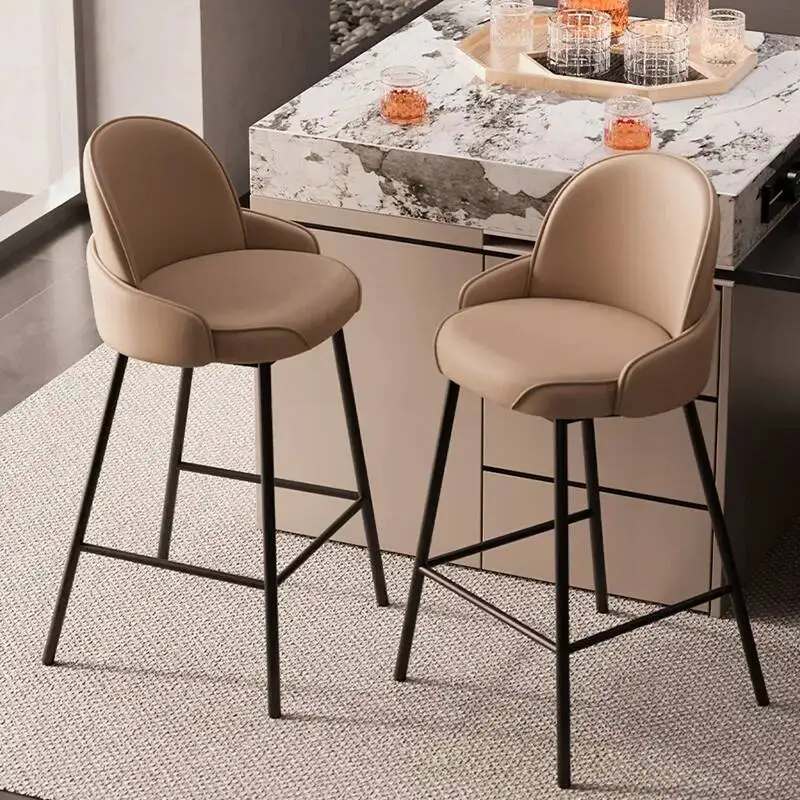 Ergonomic Soft Bar Stools Living Room Luxury Furniture For Kitchen Island Banquetas Nordic Chair Leather Computer Relaxing