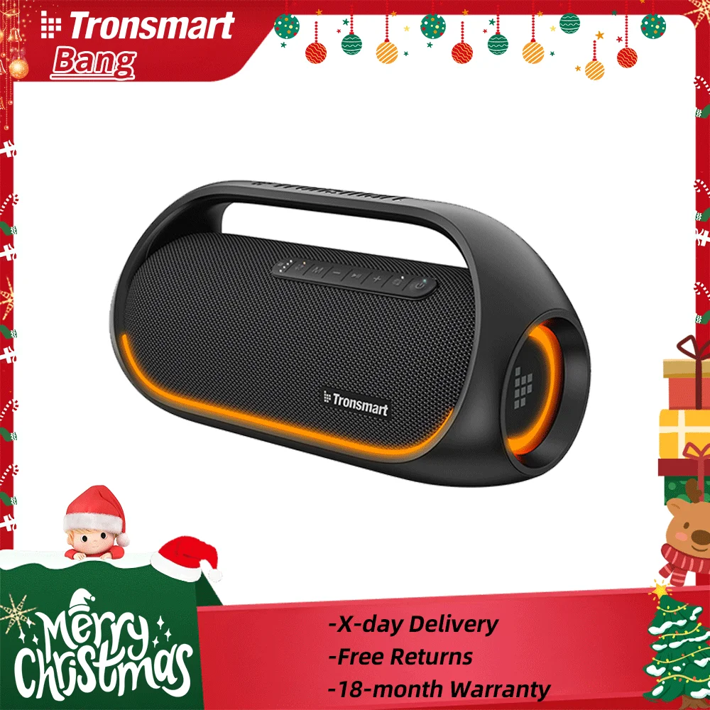 Tronsmart Bang Bluetooth Speaker Wireless Portable Speaker with Lossless Hi-Res Audio, Heavy Bass, App Control, Portable Handle