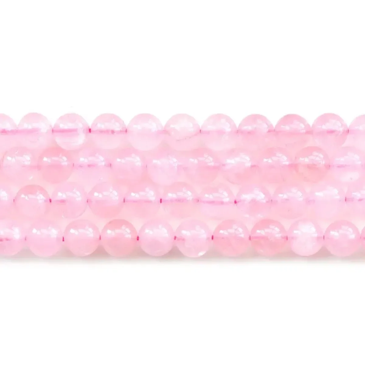 حبات كوارتز وردية برازيلية طبيعية غير مصبوغة 2 مم - 14 مم سلسة مصقولة مستديرة 15 بوصة ستراند