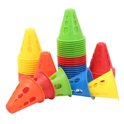 10pcs Soccer Trainning Cone Stadium Marking Agility Training Marker Free Slalom Skate Pile Cup Football Training Equipment