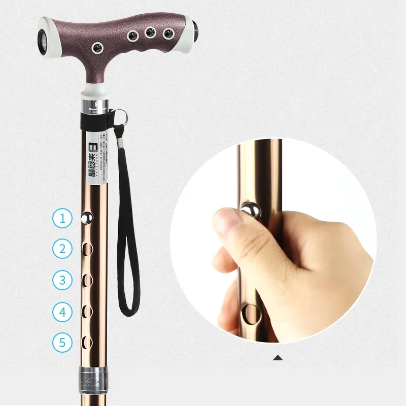 Imagem -03 - Medical Aluminum Walking Stick para Pessoas Idosas Folding Portable Led Stick Modelo Mais Recente Walking Stick 2024