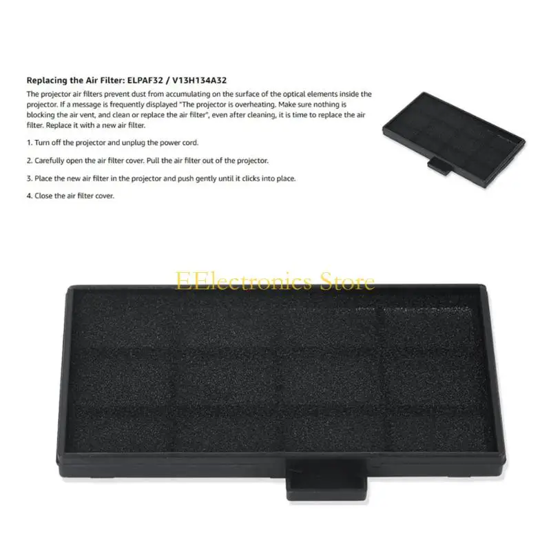 B03C Air Filter Screen Replacement Accessory with Pull Handle Frame, 14 x 9 cm for Home Viewing and Office Presentation