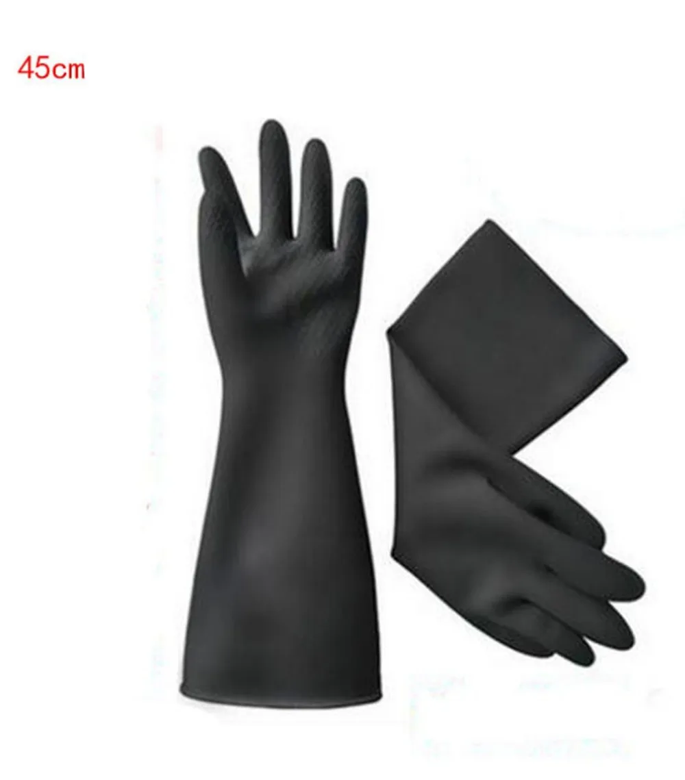 45cm 60CM Long Rubber Gloves Acid Oil Thickened Large working Midoni waterproof non-slip upset guantes latex