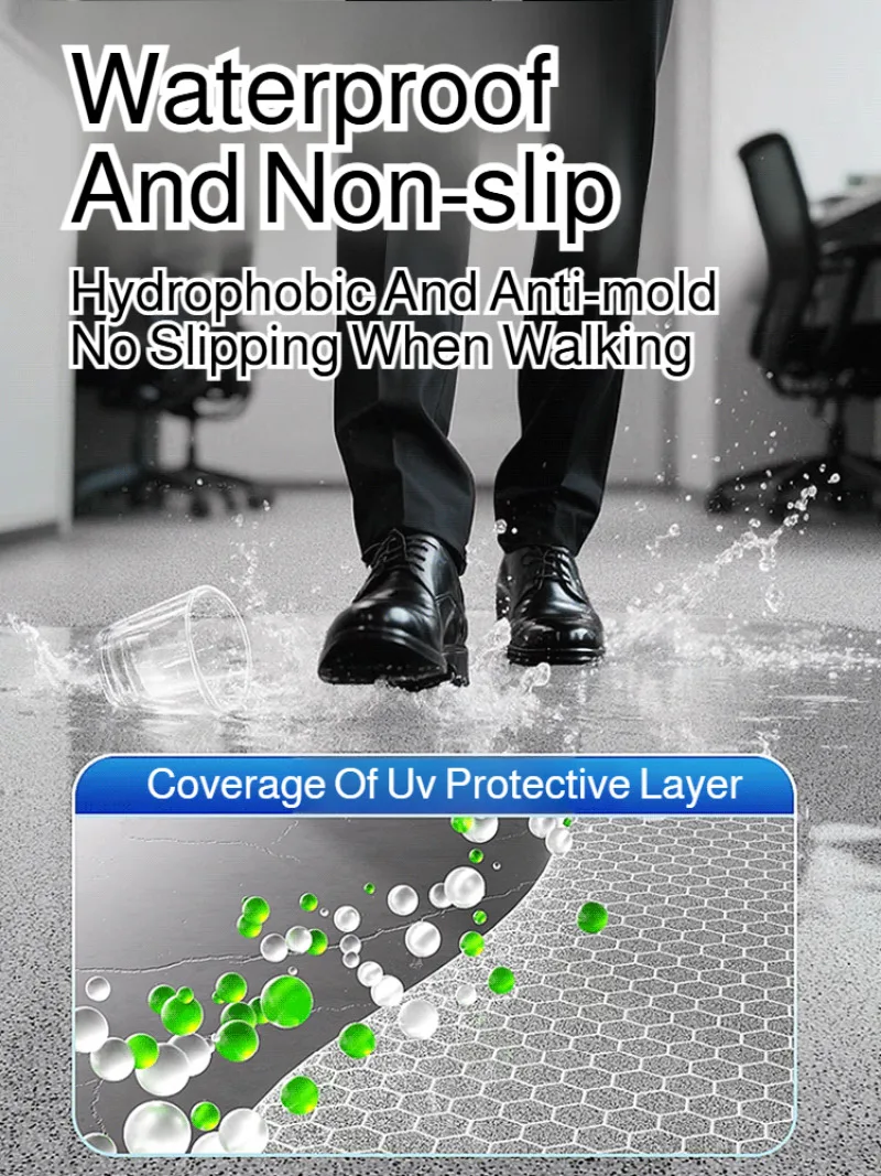 Marble-Look Epoxy Grout Floor Paint, Self-Leveling Wear-Resistant Anti-Slip Coating, Home/Factory/Outdoor Cement Floor Paint