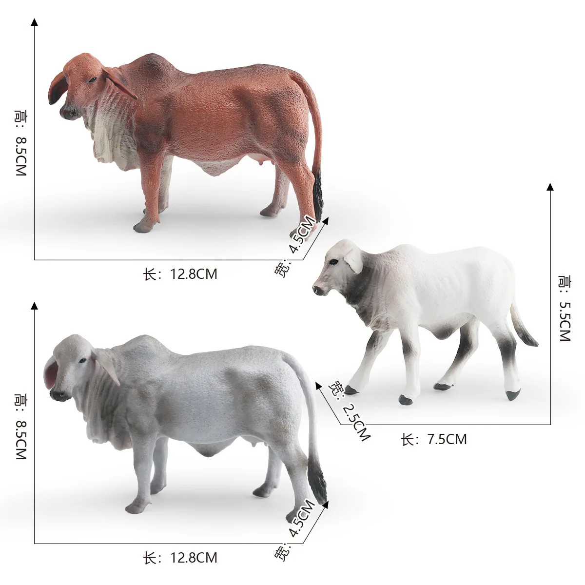 Cross-Border Simulation Wild Animal Model Children Cognitive Buffalo Yak Indian Cow Decorative Ornaments Toys