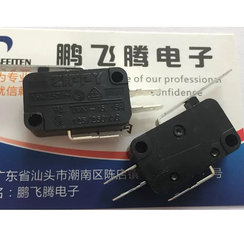 1pcs/lots Taiwan ZIPPY VMN-15 Pendulum Micro switch with handle 3 feet small travel limit press reset 15A
