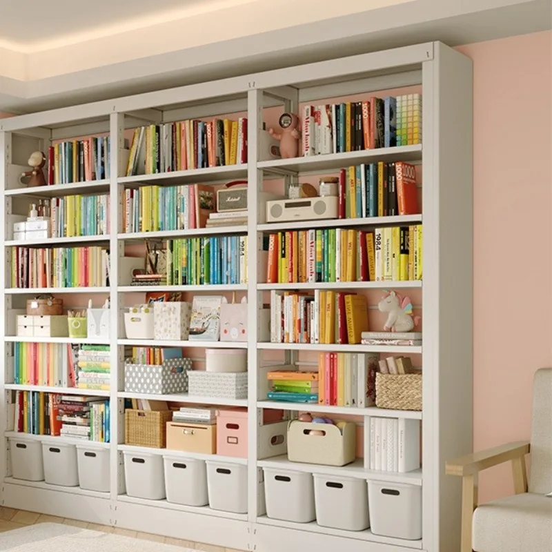 

Household floor-to-ceiling bookshelf Iron children's picture book shelf Living room book storage shelf Reading shelf Combination