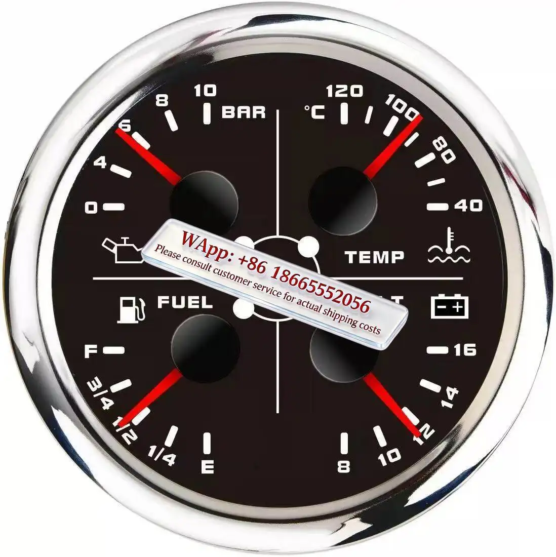 85Mm water temperature, oil pressure, oil quantity, voltmeter 4in1 four-in-one multi-function combination instrument