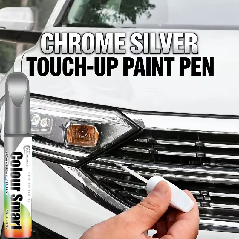 Chrome Repair Pen for Wheel Hub - Scratch Touch-Up Long-Lasting Solution for Scratches Fading Aging Color Replenishing & More