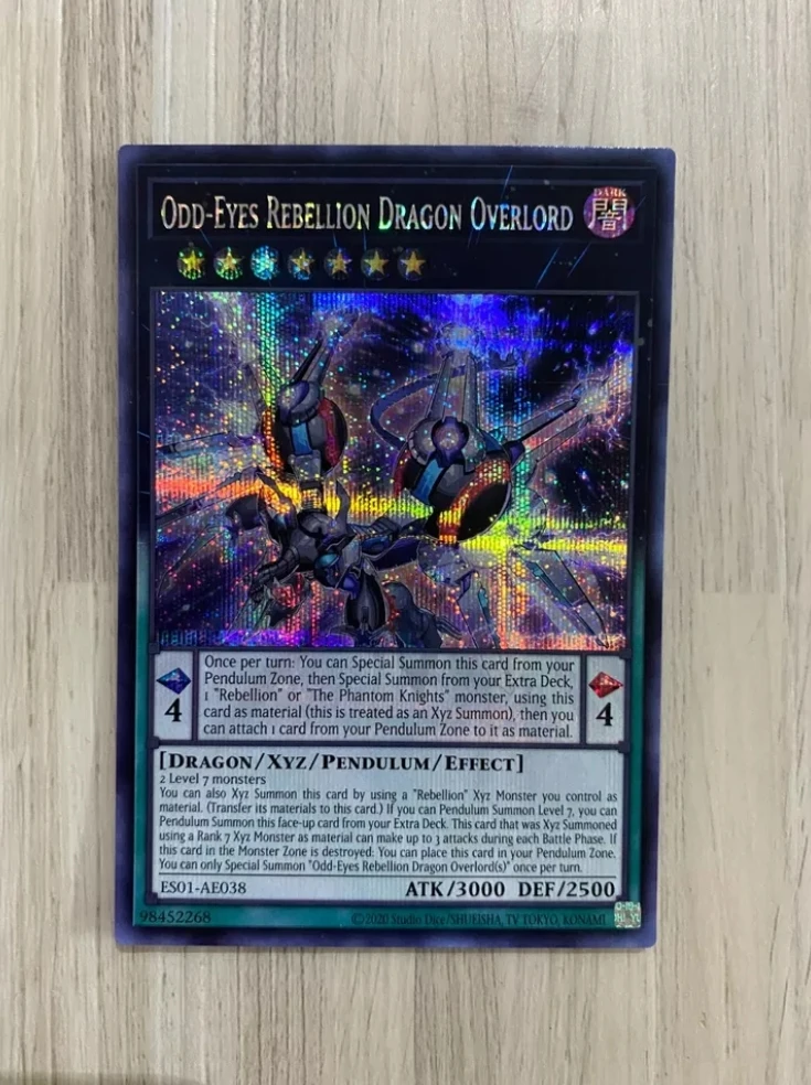 Yugioh KONAMI Duel Monsters ES01-AE038 Odd-Eyes Rebellion Dragon Overlord Secret Rare Asian English Collection Mint Card