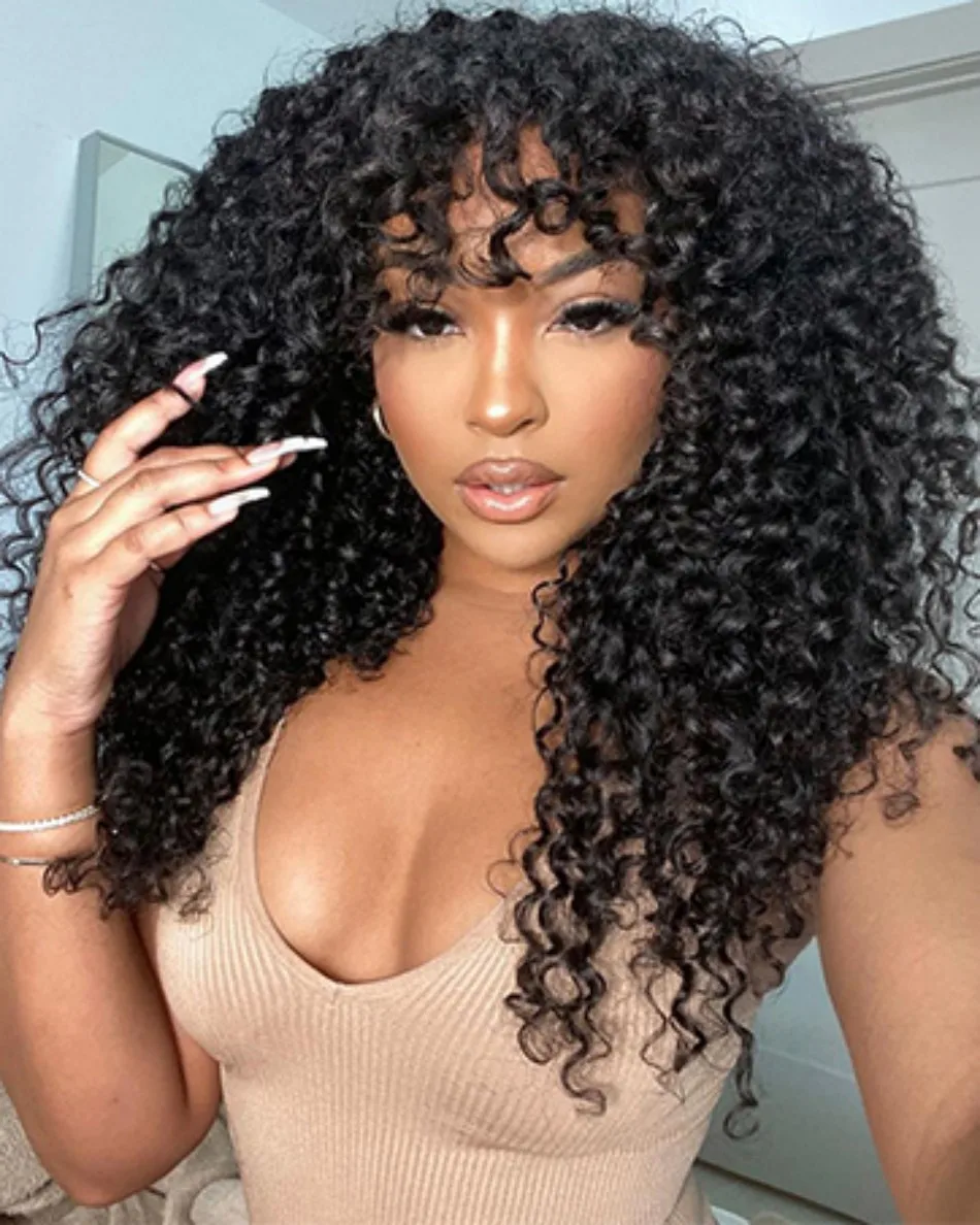Kinky Curly Feathered Crochet Human Hair For Braiding Boho Braids Curly Human Hair Bundles Extensions Pre Separated Knotless Feather Water Wave Hair
