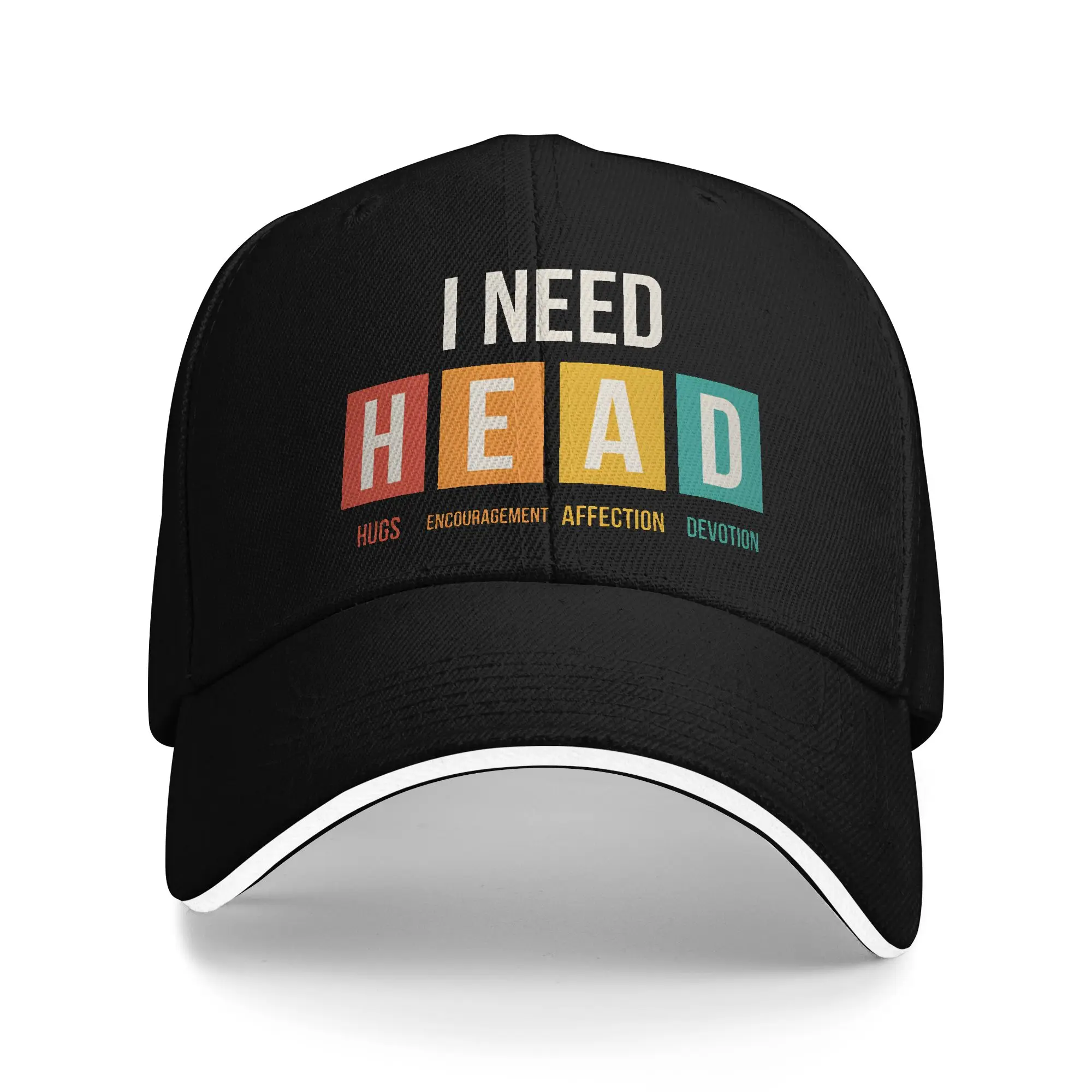 I Need HEAD Hugs Encouragement Affection Devotion Sun Baseball Cap Spring Couple Women Design Trucker Hat Hippie Baseball Caps